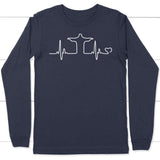 Jesus heartbeat long sleeve t-shirt | Christian apparel Navy / S