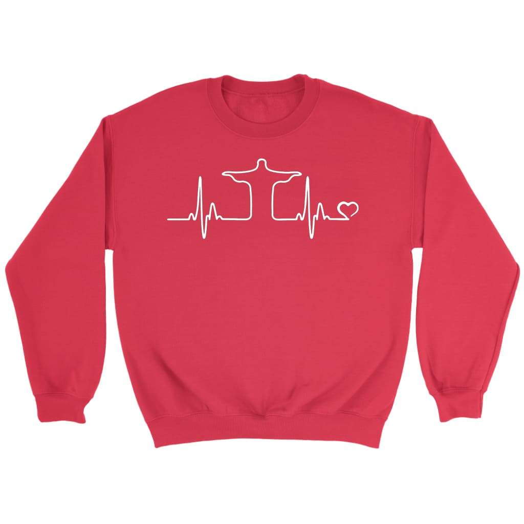 Jesus heartbeat sweatshirt | christian sweatshirt Red / S