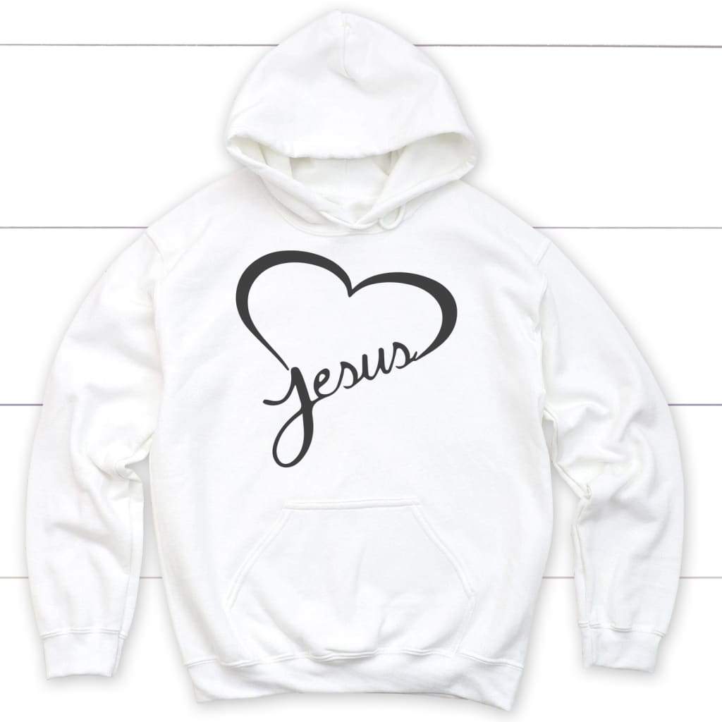 Jesus in my heart Christian hoodie | Jesus hoodies White / S