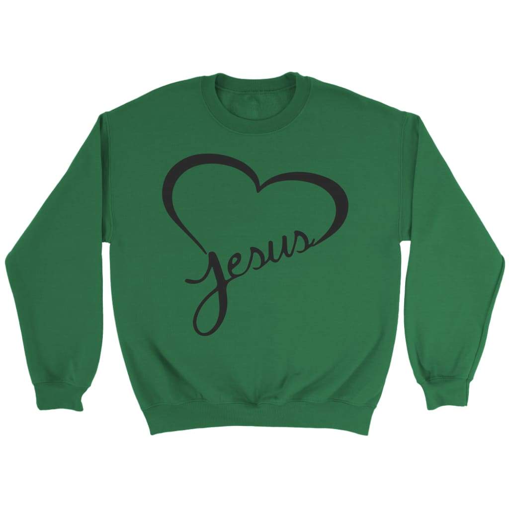 Jesus in my heart Christian sweatshirt | Jesus sweatshirts Irish Green / S