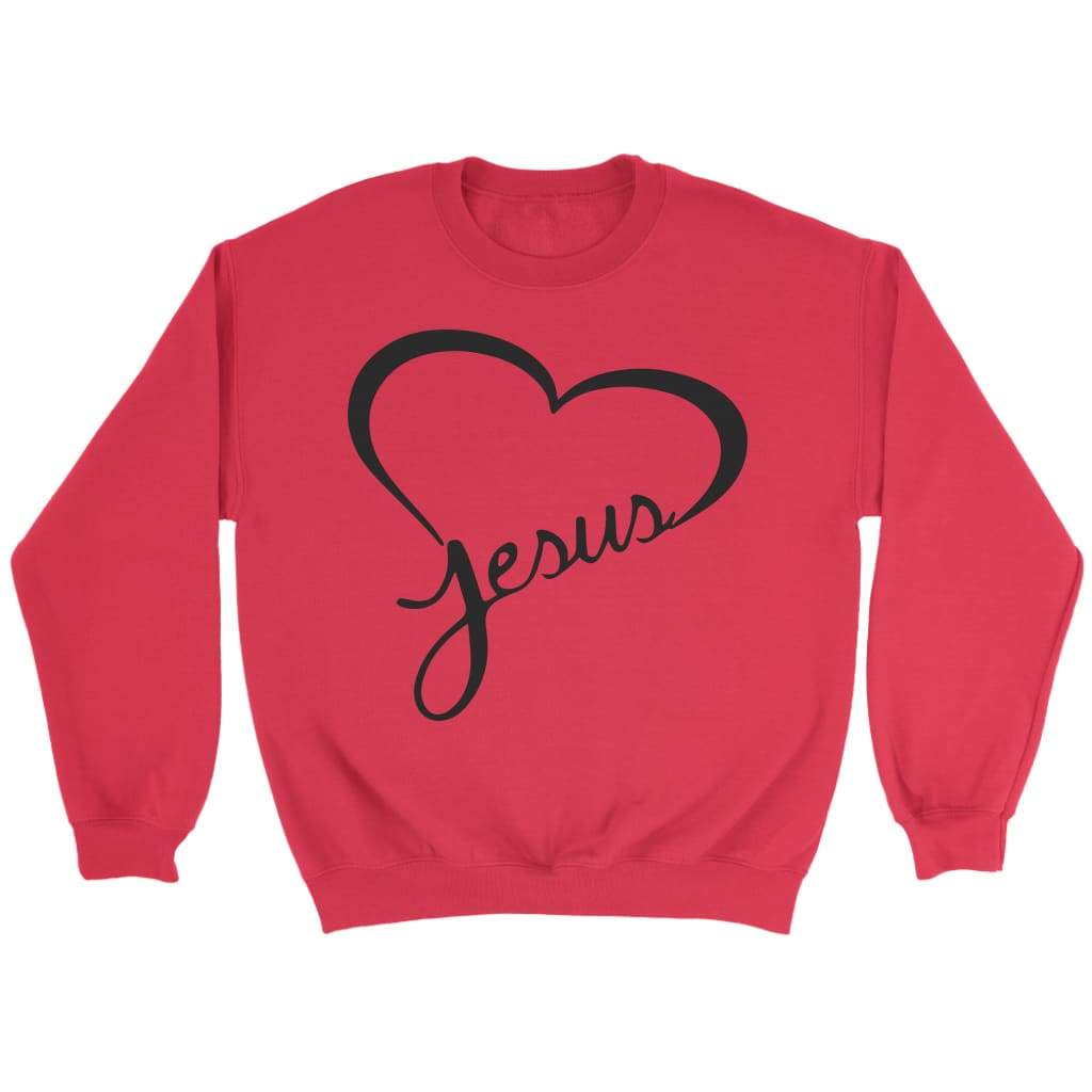 Jesus in my heart Christian sweatshirt | Jesus sweatshirts Red / S