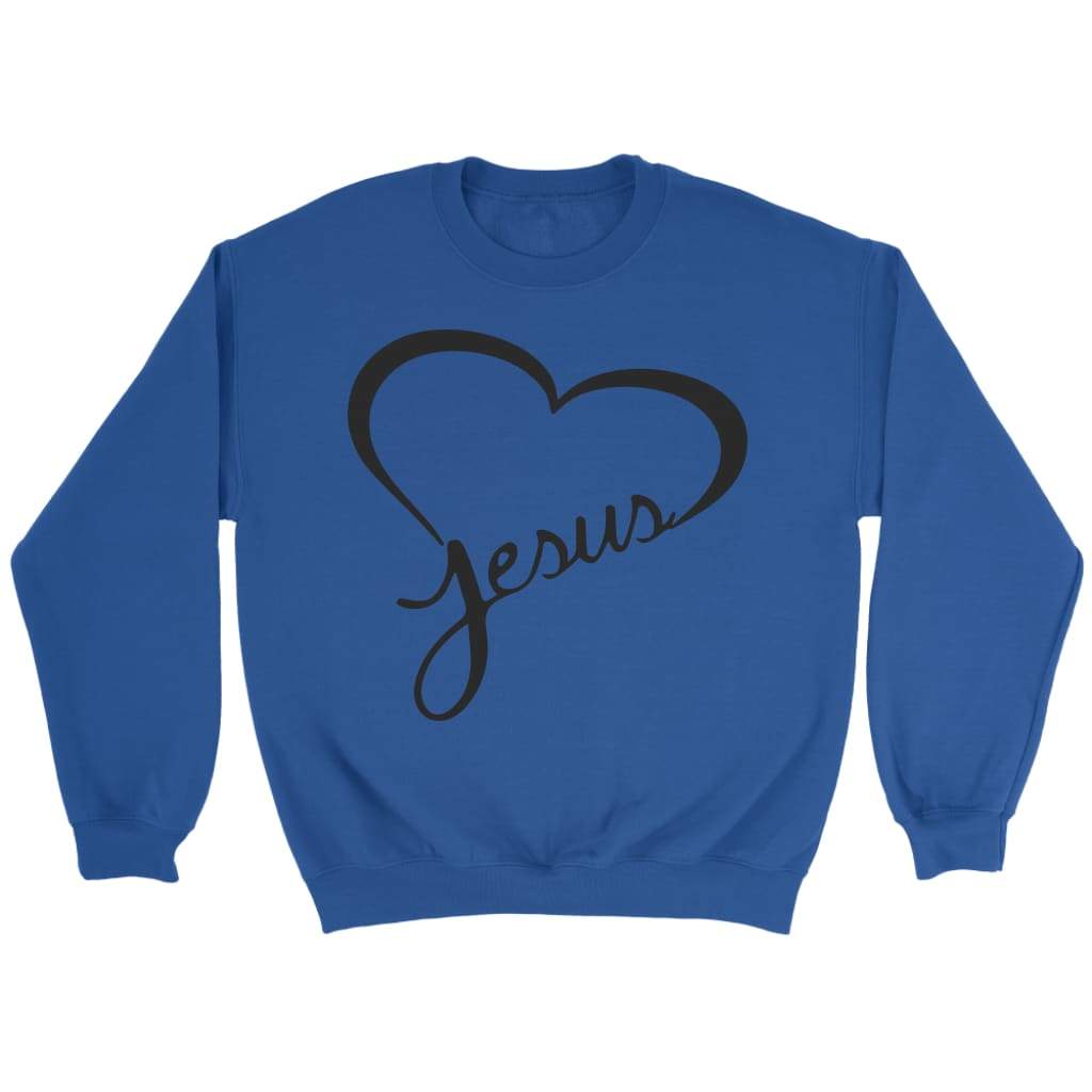 Jesus in my heart Christian sweatshirt | Jesus sweatshirts Royal / S