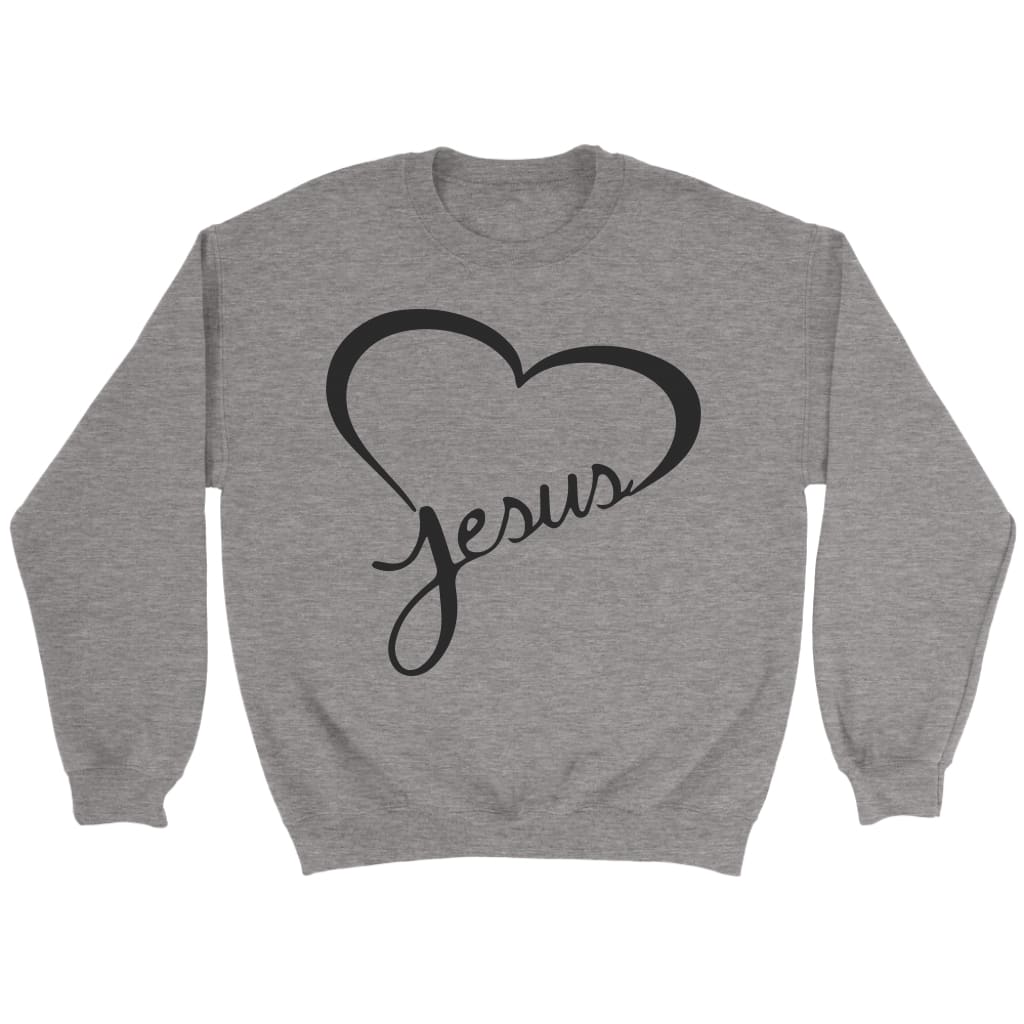 Jesus in my heart Christian sweatshirt | Jesus sweatshirts Sport Grey / S