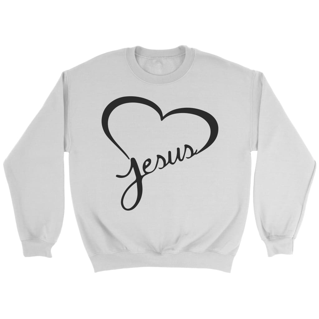 Jesus in my heart Christian sweatshirt | Jesus sweatshirts White / S