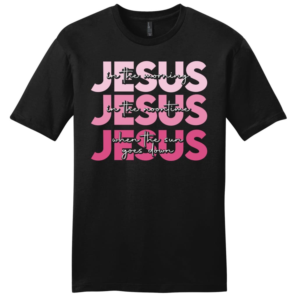 Jesus in the Morning Jesus Good God Almighty men’s Christian t-shirt Black / S
