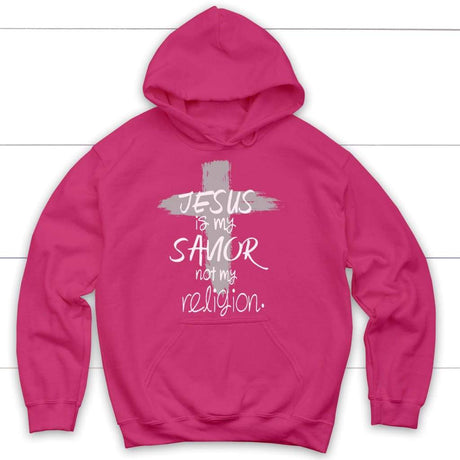 Jesus is my savior not my religion Christian hoodie | Christian apparel Heliconia / S