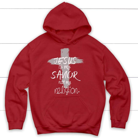 Jesus is my savior not my religion Christian hoodie | Christian apparel Red / S