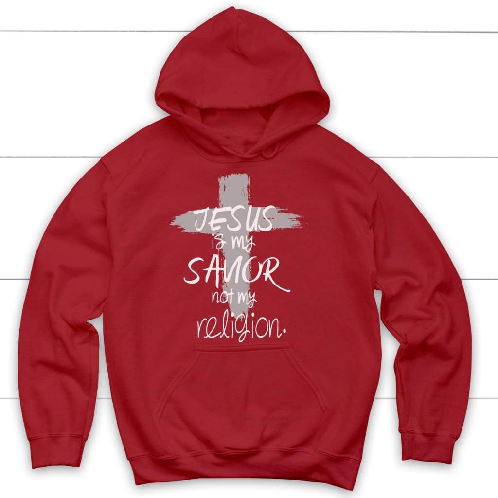 Jesus is my savior not my religion Christian hoodie | Christian apparel Red / S