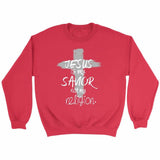 Jesus is my savior not my religion Christian sweatshirt Red / S