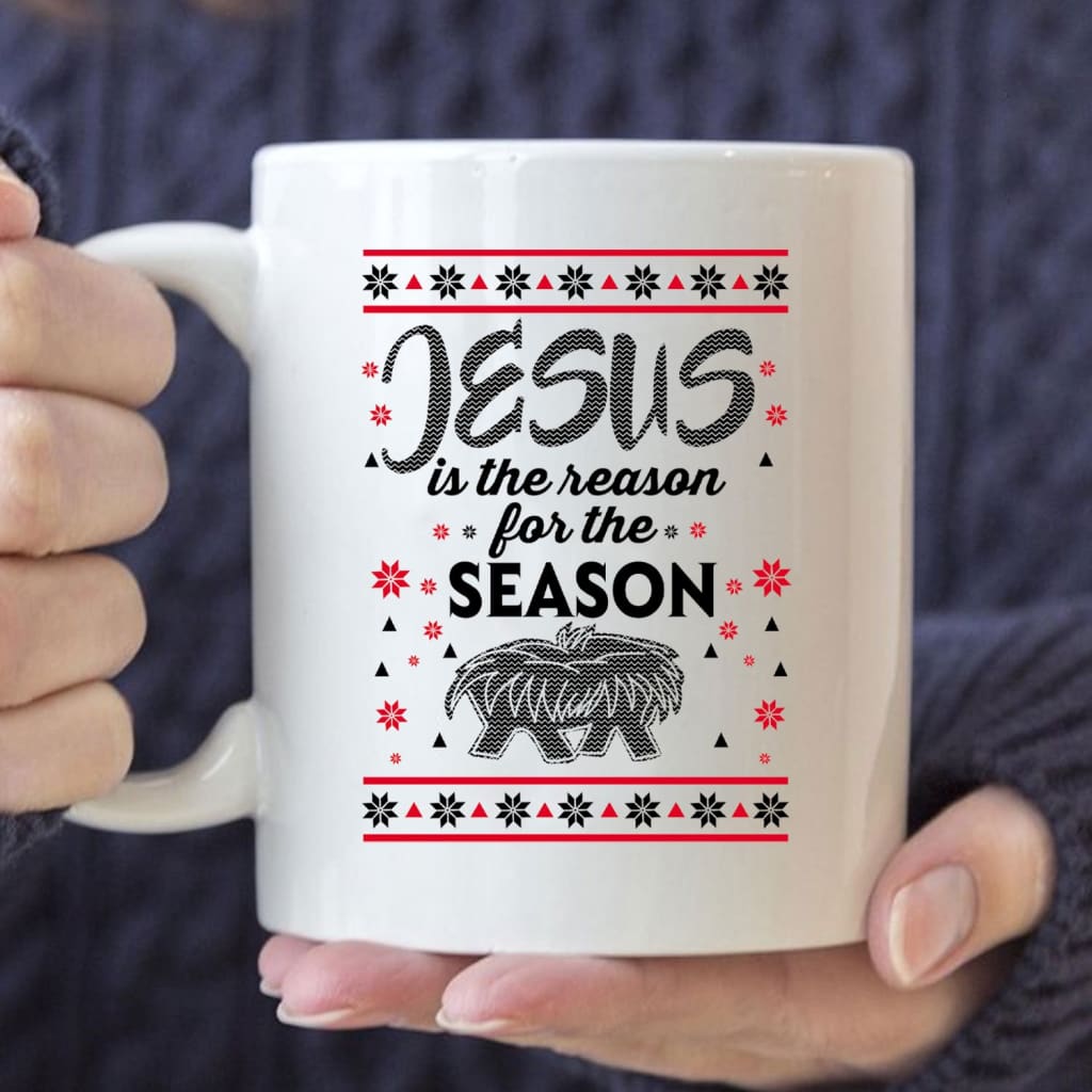 Jesus is reason for the season Christmas Christian coffee mug 11 oz