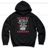 Jesus is reason for the season Christmas Christian hoodie Black / S