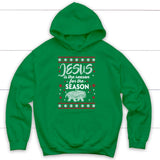 Jesus is reason for the season Christmas Christian hoodie Irish Green / S