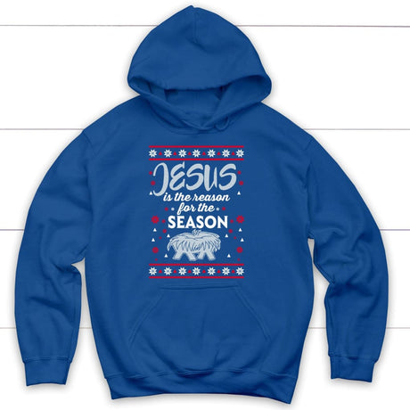 Jesus is reason for the season Christmas Christian hoodie Royal Blue / S