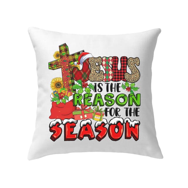Christian Christmas decor: Jesus is the reason for the season Christmas pillow