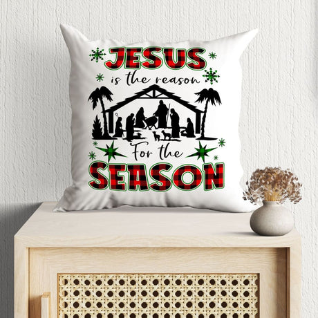 Jesus is the reason for the season pillow Christian Christmas pillows