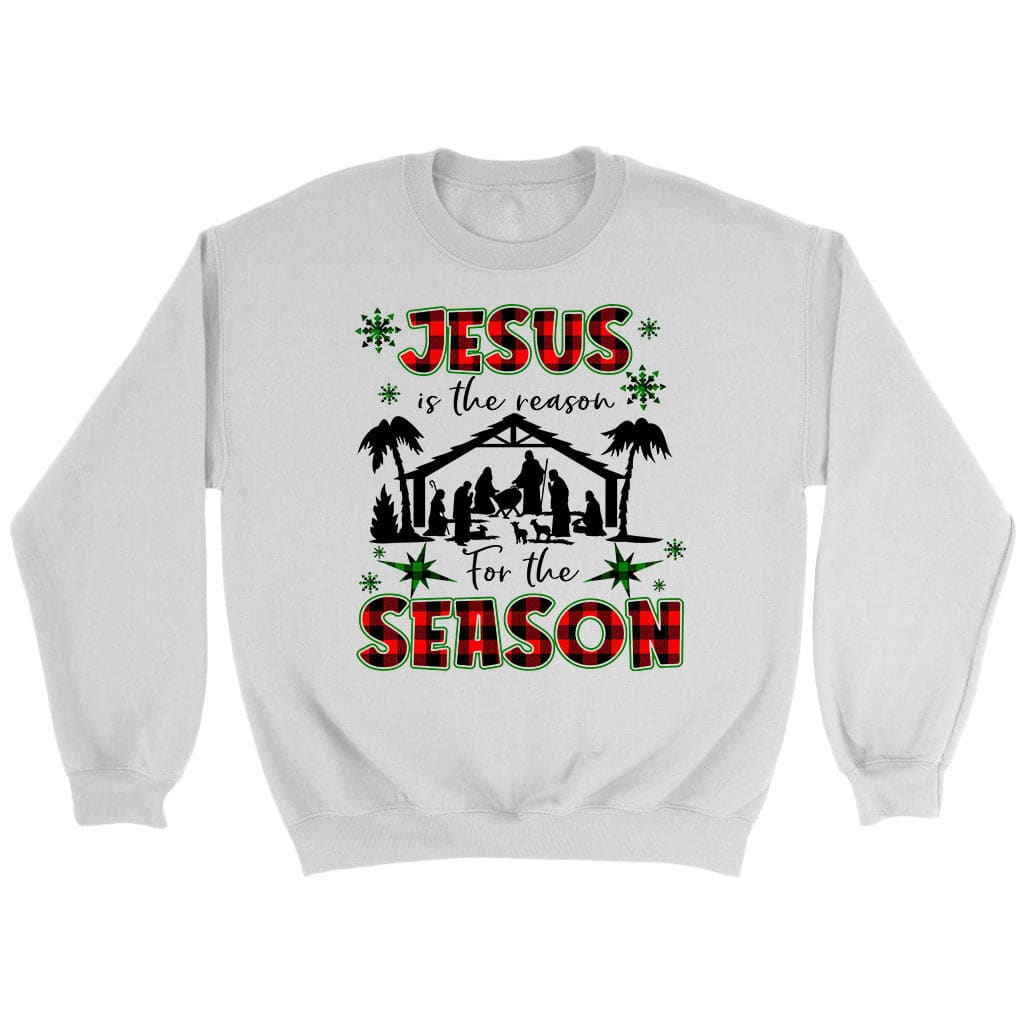 Jesus is the reason for the season sweatshirt Christian Christmas sweatshirts White / S