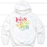 jesus is the way the truth and the life John 14:6 hoodie White / S