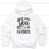 Jesus loves you but I’m his favorite Christian hoodie White / S