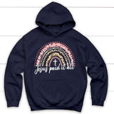Jesus paid it all rainbow Easter Christian hoodie Easter Gifts Navy / S