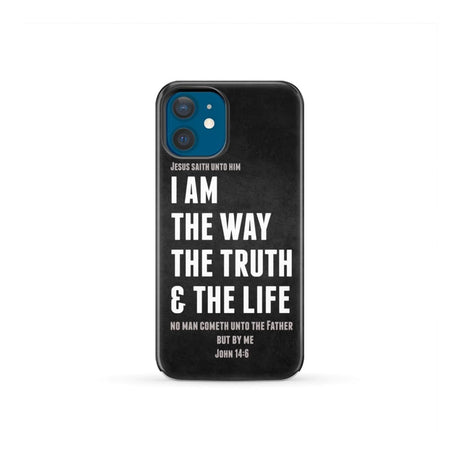 Jesus phone cases: I am the way truth and life John 14:6 Bible verse case iPhone 12 Mini / Tough