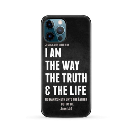 Jesus phone cases: I am the way truth and life John 14:6 Bible verse case iPhone 12 Pro Max / Tough