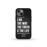 Jesus phone cases: I am the way truth and life John 14:6 Bible verse case iPhone 13 Mini / Tough