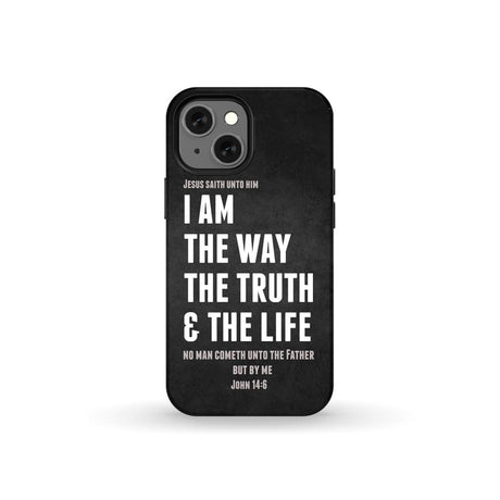 Jesus phone cases: I am the way truth and life John 14:6 Bible verse case iPhone 13 Mini / Tough