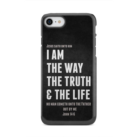 Jesus phone cases: I am the way truth and life John 14:6 Bible verse case iPhone 8 / Tough