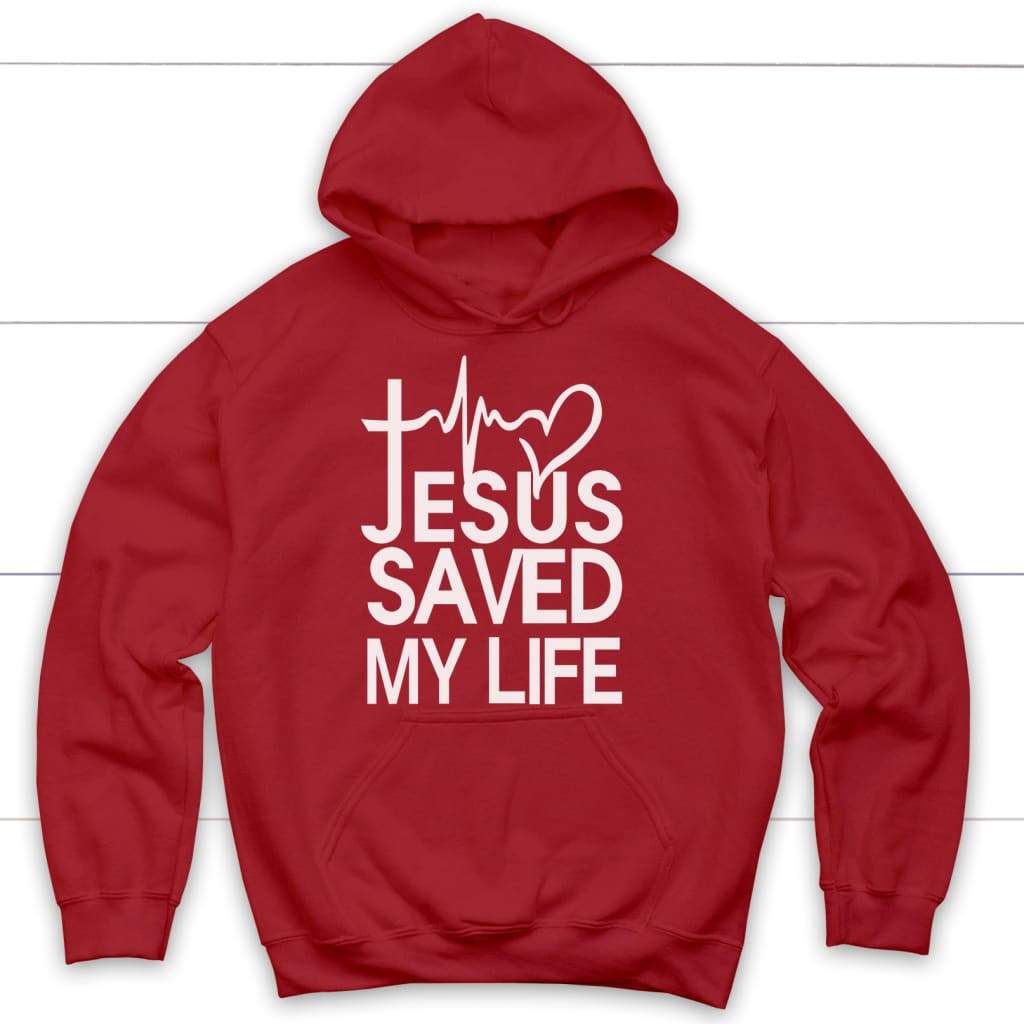 Jesus saved my life Christian hoodie Red / S