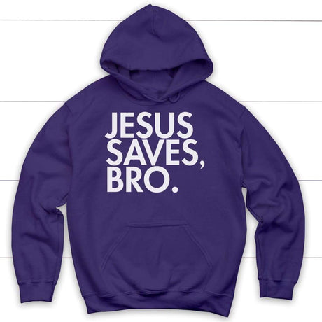Jesus saves bro Christian hoodie - Jesus hoodie Purple / S