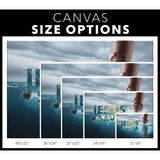 Jesus saves canvas wall art, Jesus reaching out his hand canvas size options