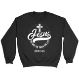 Jesus sweatshirt: Jesus the way the truth the life Christian sweatshirt Black / S