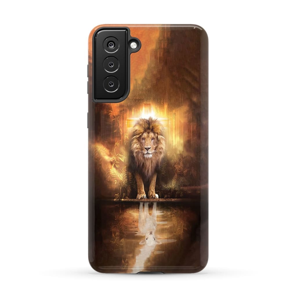 Jesus the lion lamb phone case and Samsung Galaxy S21 Plus / Tough