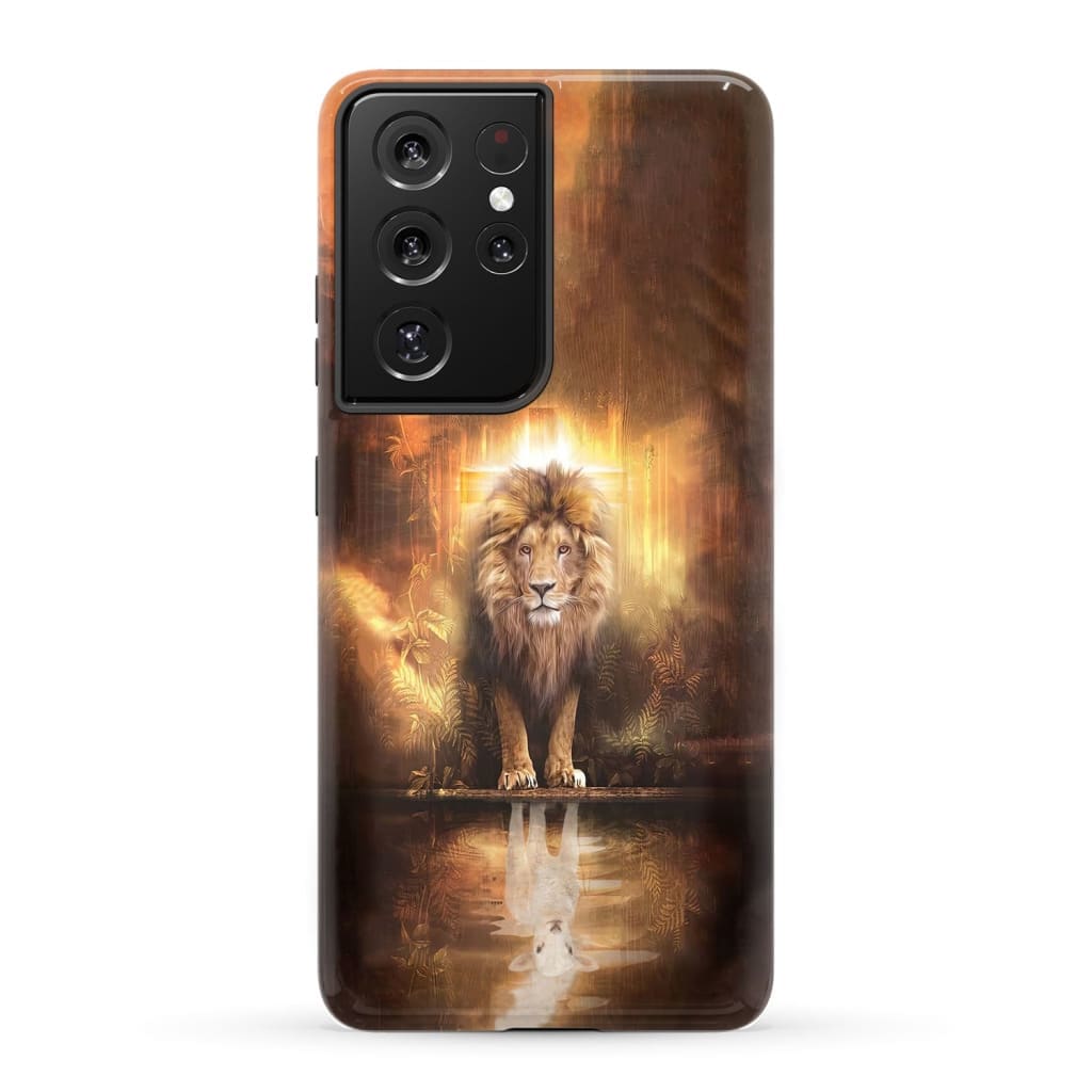 Jesus the lion lamb phone case and Samsung Galaxy S21 Ultra / Tough