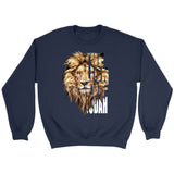 Jesus the Lion of Judah Christian sweatshirt Navy / S