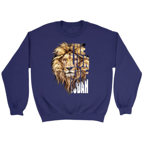 Jesus the Lion of Judah Christian sweatshirt Purple / S