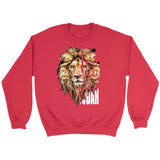 Jesus the Lion of Judah Christian sweatshirt Red / S