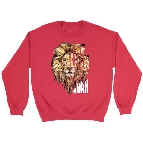Jesus the Lion of Judah Christian sweatshirt Red / S