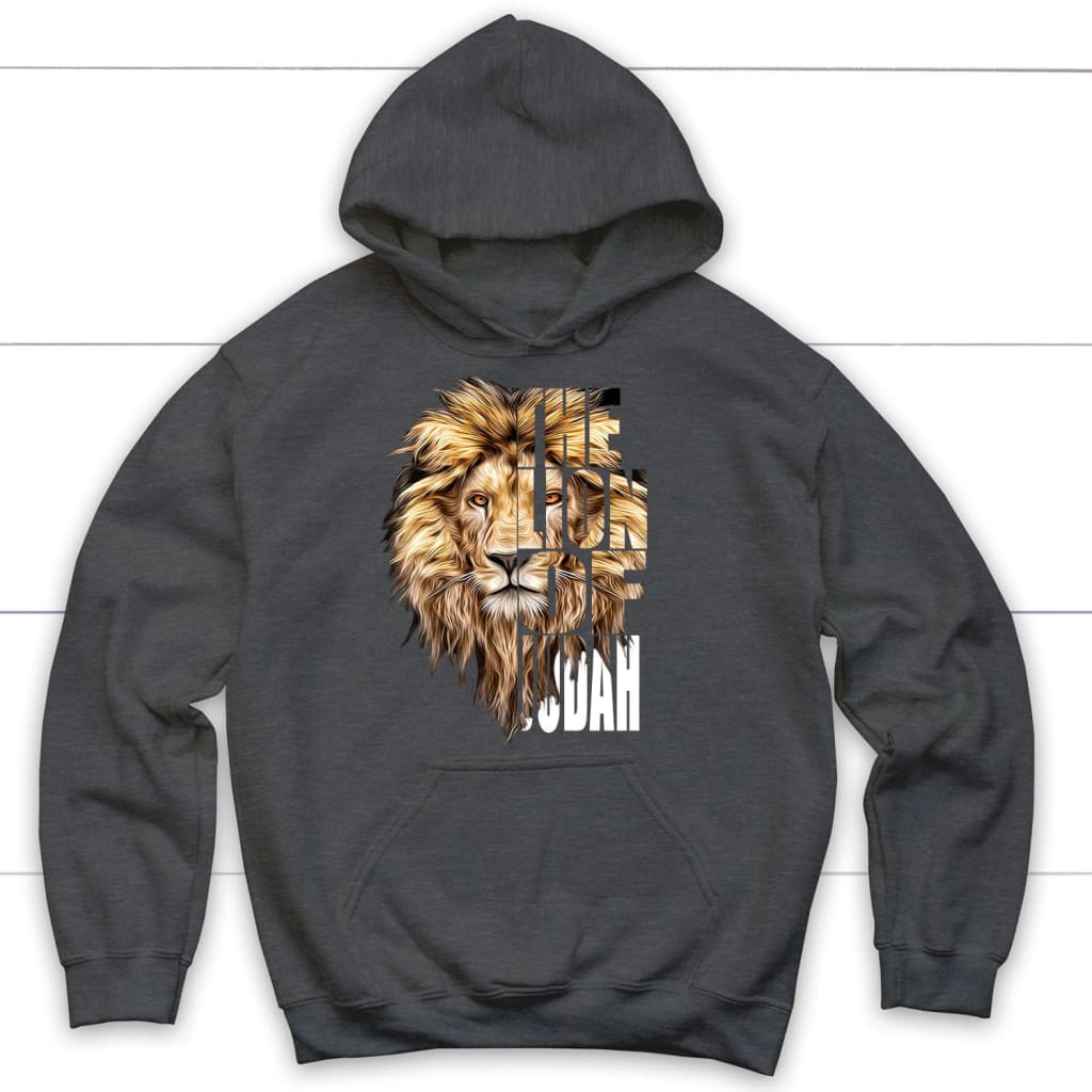 Jesus the Lion of Judah hoodie - Christian hoodies Dark Heather / S
