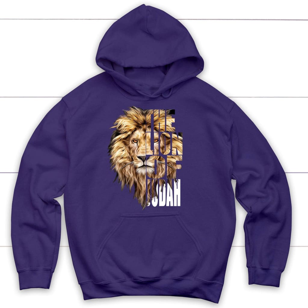 Jesus the Lion of Judah hoodie - Christian hoodies Purple / S