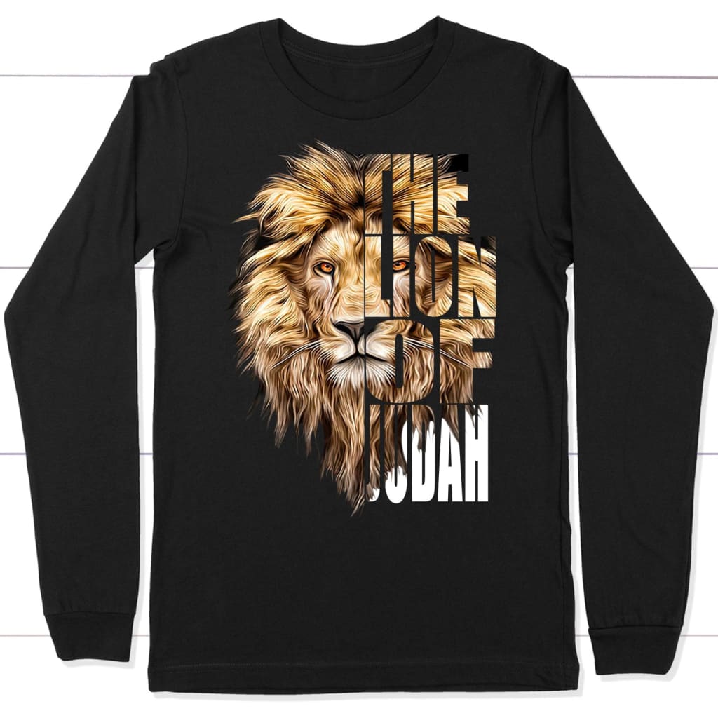 Jesus the Lion of Judah long sleeve t-shirt Black / S