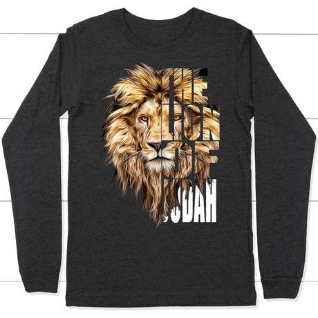 Jesus the Lion of Judah long sleeve t-shirt Dark Grey Heather / S