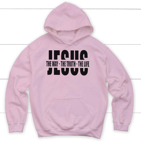 Jesus the way the truth the life hoodie - Christian hoodies Light Pink / S