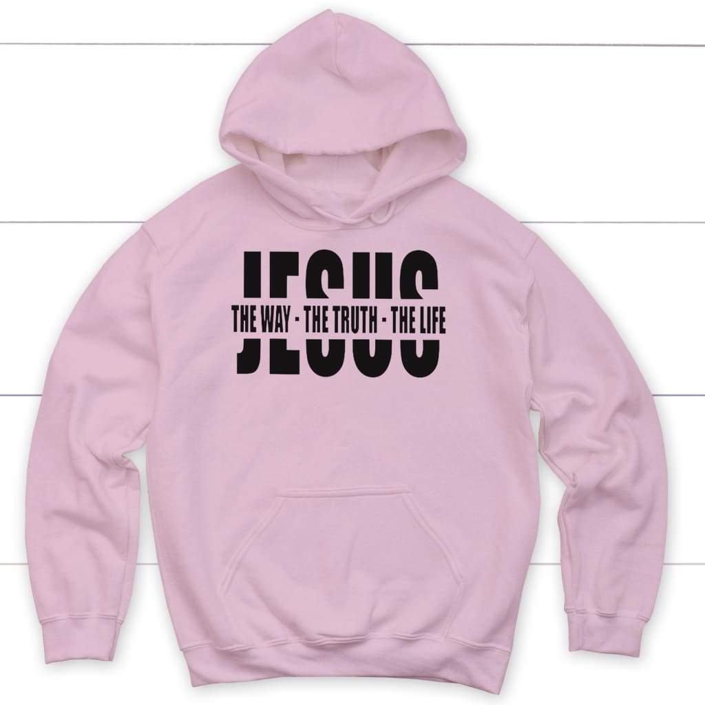 Jesus the way the truth the life hoodie - Christian hoodies Light Pink / S