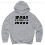 Jesus the way the truth the life hoodie - Christian hoodies Sport Grey / S