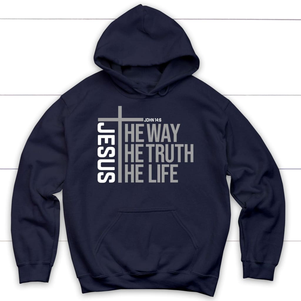 Jesus the way the truth the life hoodie Navy / S