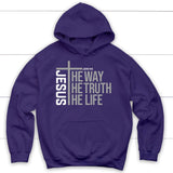 Jesus the way the truth the life hoodie Purple / S