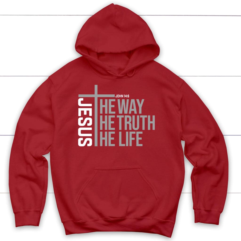 Jesus the way the truth the life hoodie Red / S