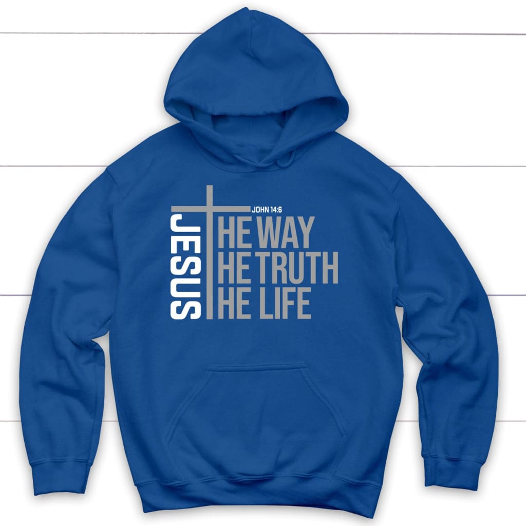 Jesus the way the truth the life hoodie Royal Blue / S