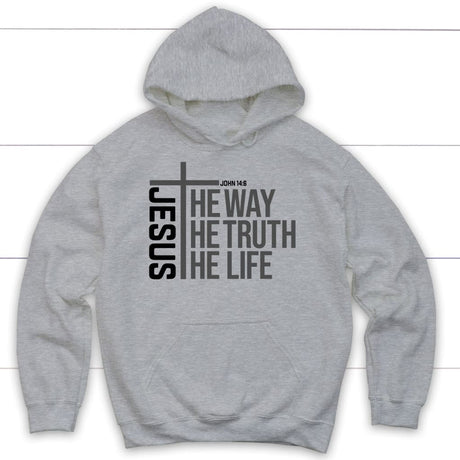 Jesus the way the truth the life hoodie Sport Grey / S